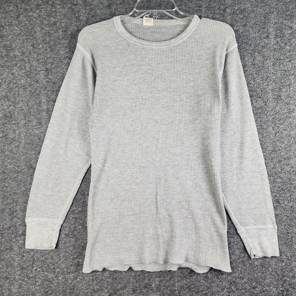 JE Morgan Thermal Long Johns Mens Large Gray Vintage Waffle Knit Made in USA